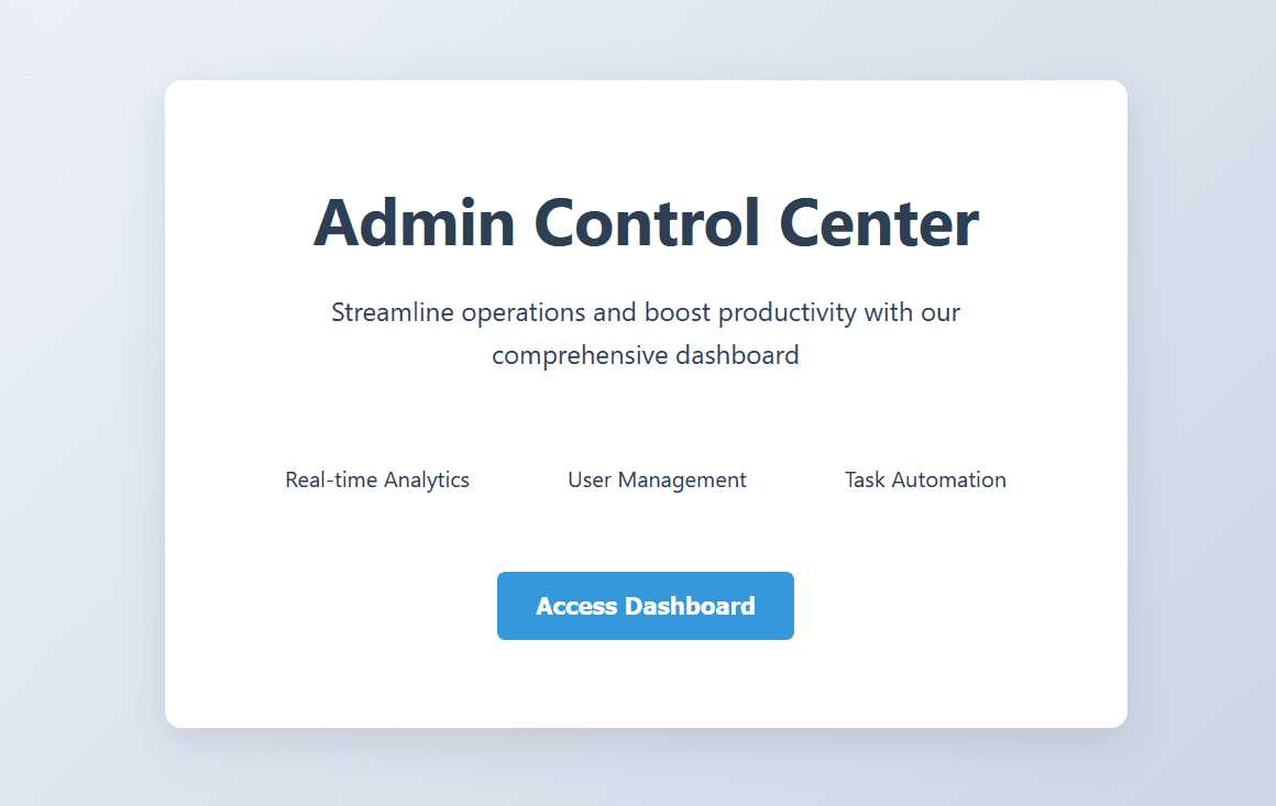 Admin Dashboard